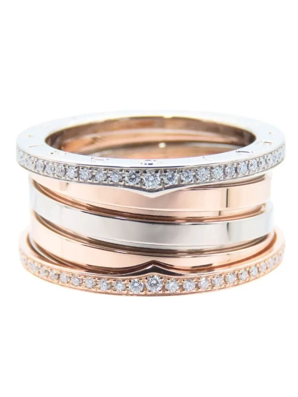 Bvlgari Ring White Gold Pink Diamond B.Zero1 Band No 59 Manufactur